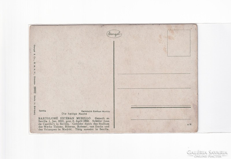 K:076 Karácsonyi Antik képeslap postatiszta vallásos (Stengel)