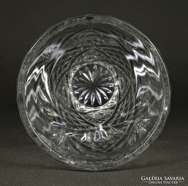 1P285 Csiszolt üveg váza virágváza 15 cm