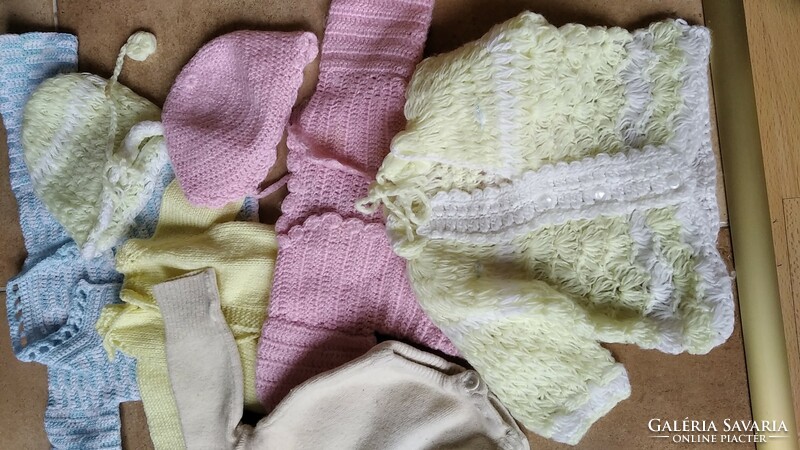 Old knitted baby clothes or toy clothes {v19}