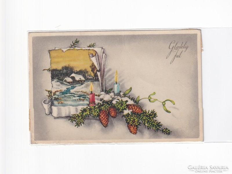 K:075 Christmas antique postcard