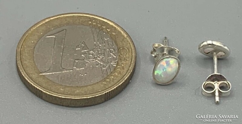 Noble opal gemstone/sterling silver earrings, 925 - new