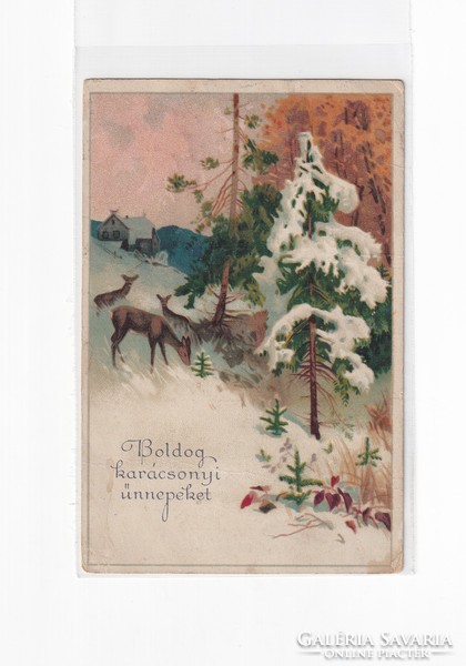 K:077 Christmas antique postcard