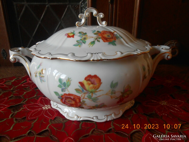 Zsolnay wild rose pattern soup bowl