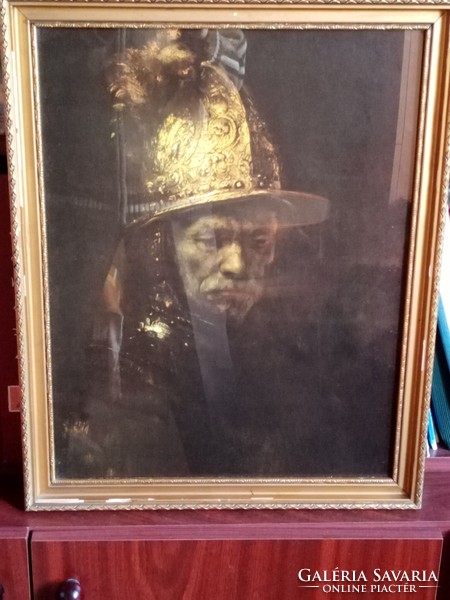 Museum copy - Rembrandt: Man with a Golden Helmet -- Dutch Golden Age