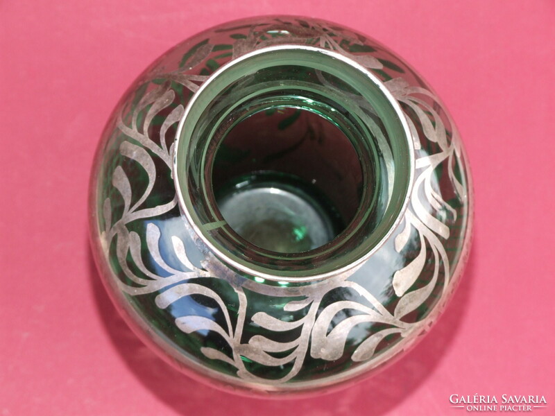 Glass vase with silver decoration (210919)