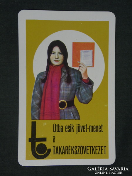 Kártyanaptár, Takarékszövetkezet, női modell,1972 ,  (1)