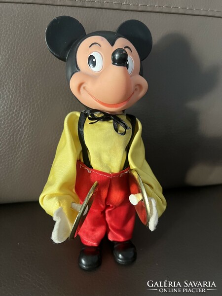 Antik Mickey egér felhúzós cintányéros játék figura