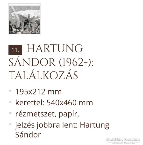 Hartung Sándor rézmetszet