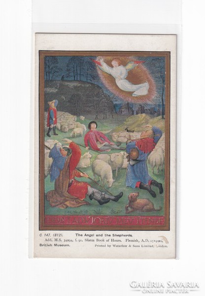 K:076 Karácsonyi Antik képeslap postatiszta vallásos