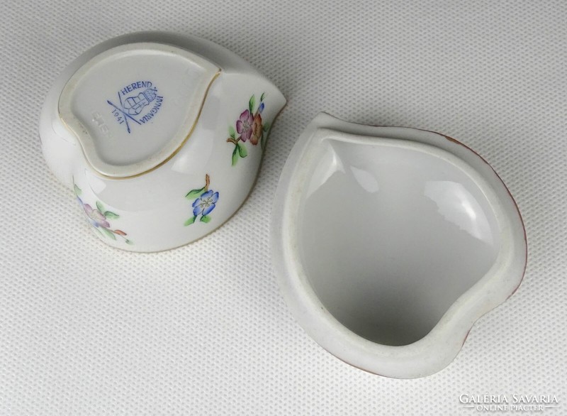 1P269 Régi Eton mintás Herendi porcelán szív alakú bonbonier 1941