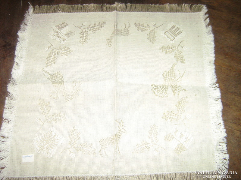 A charming little Christmas woven tablecloth