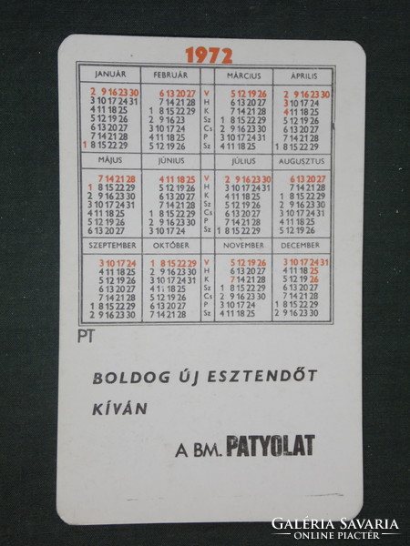 Kártyanaptár, Baranya megyei Pagyolat, Pécs ,grafikai rajzos,reklám címer,1972 ,  (1)