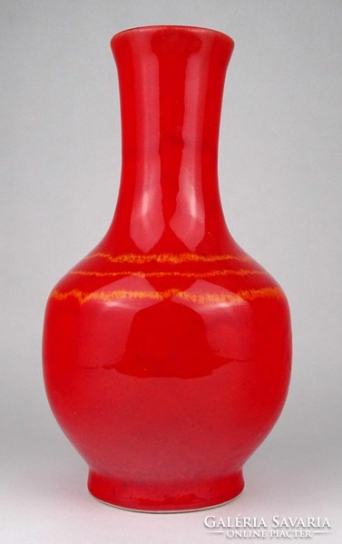 1P213 Retro Iparművész KSZ narancssárga kerámia váza 26 cm