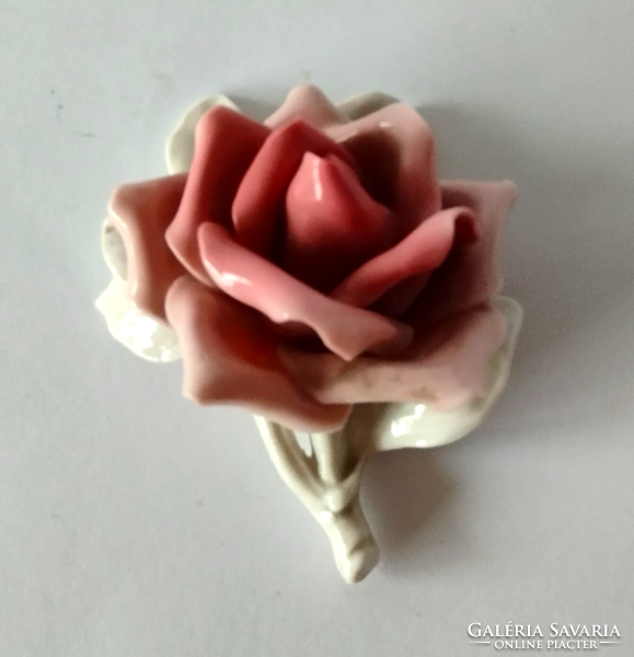 Beautiful old German porcelain rose nipp, showcase ornament