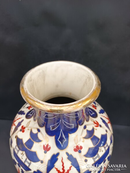 33 cm high antique Zsolnay vase with Japanese decoration