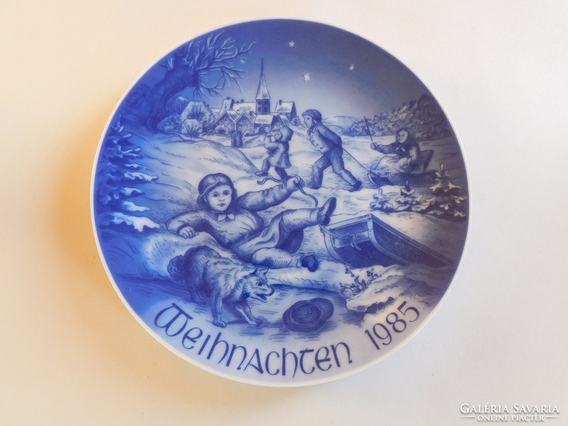 Bareuther limited edition Christmas nostalgia decorative plate with life picture 1985