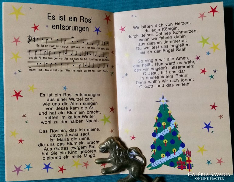 Adventi gyermekdalok szöveggel és kottával, német nyelvű kicsi füzetecske