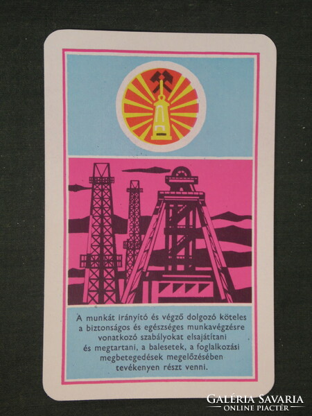 Kártyanaptár, Bányaipari bányász szakszervezet,grafikai rajzos,,1972 ,  (1)