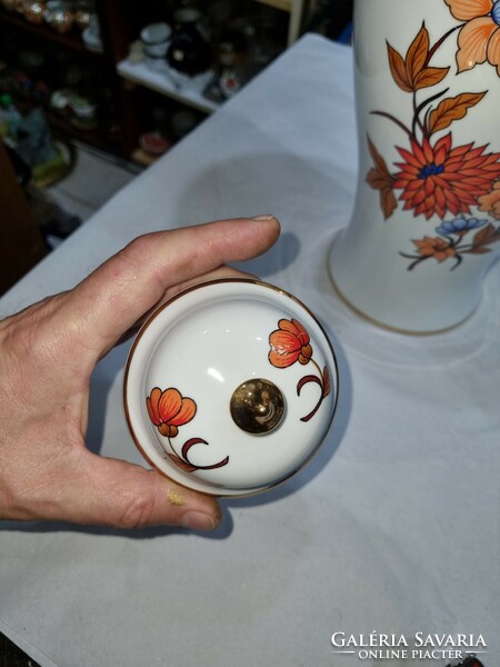 Vase with a porcelain lid from Hollóház