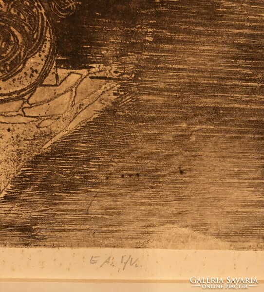 Rőbert to Kőnig, Columbus on the island of Caniba, etching