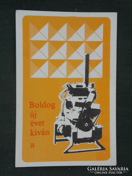 Kártyanaptár, Mezőgép Szolnok, grafikai, aggregátor, 1972 ,  (1)