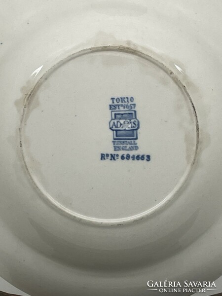 Tunstall England Tokyo kék fehér porcelán mélytányér 16cm