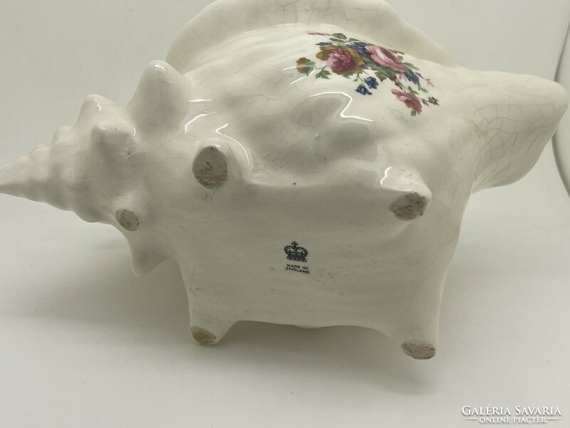 Antique porcelain shell bowl jewelry holder 23cm