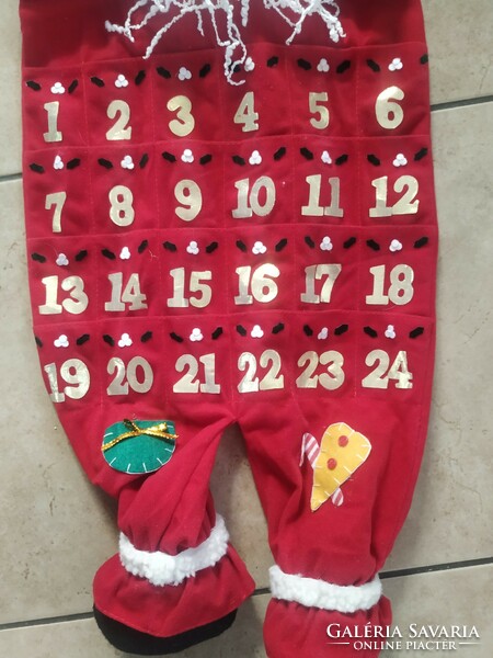 Advent calendar in the shape of Santa Claus with beautiful patterns for sale! Fabric Santa Claus, advent calendar