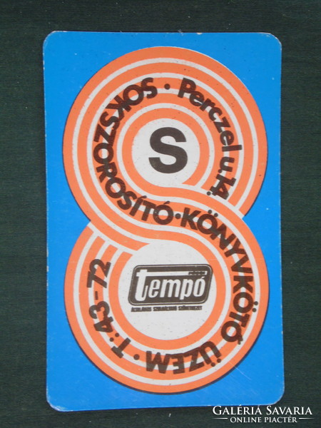 Card calendar, Pécs tempo printing bookbinder, Pécs, 1972, (1)