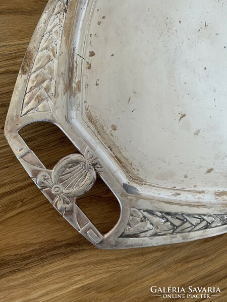 Art Nouveau silvered tray
