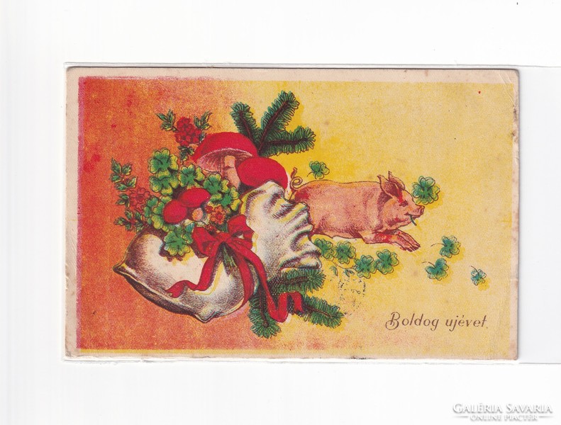K:122 búék - New Year antique postcard