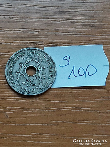 Belgium belgie 5 cemtimes 1910 copper-nickel, i. King Albert s100