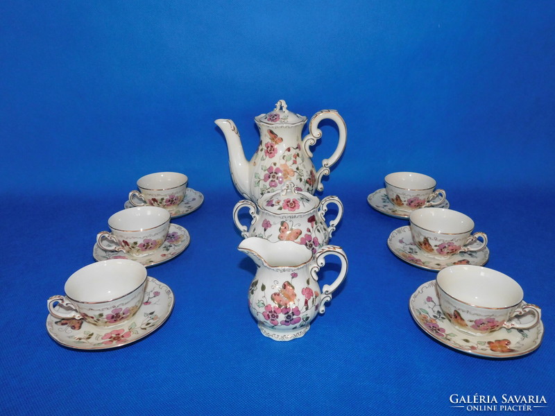 Zsolnay butterfly pattern 6-piece coffee set