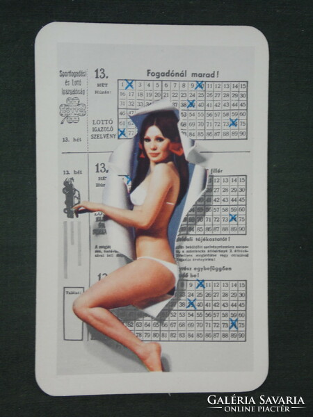 Card calendar, toto lottery game, erotic female model, 1972, (1)