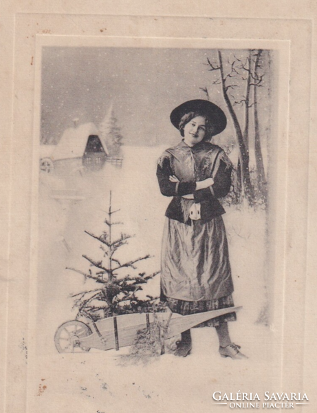 K:098 Karácsonyi  antik képeslap (Fotók)