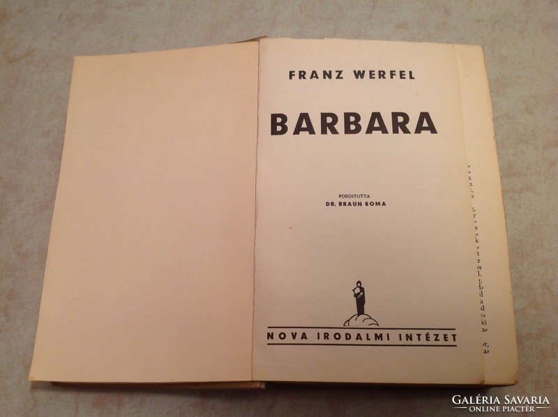 Franz Werfel: Barbara - Nova Literary Institute 1933. (135)
