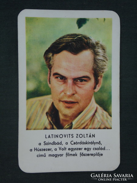 Kártyanaptár, MOKÉP mozi, Latinovits Zoltán színész,1972 ,  (1)