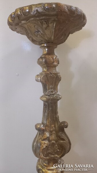 Huge baroque candle holder in sheet silver