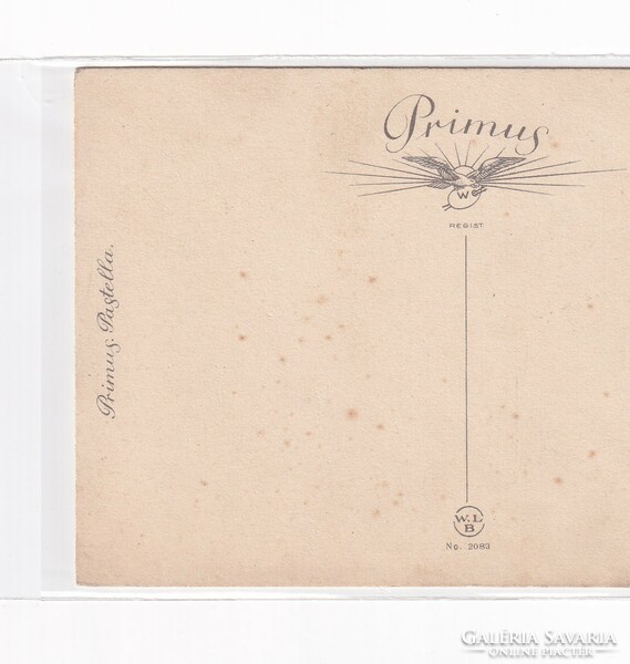 K:124 Újév antik  képeslap, "Gyönyörű Primus Pastella"  Artis: Hannes Petersen 1900-1920