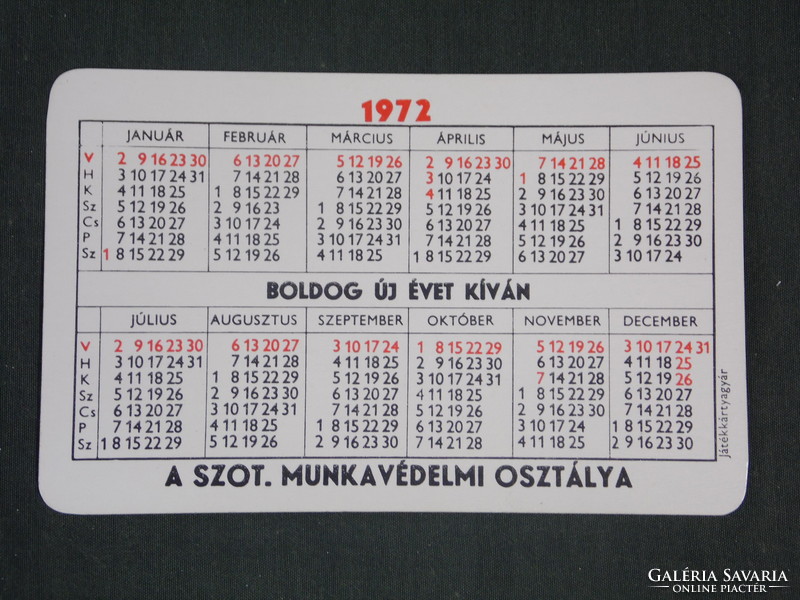 Card calendar, social security department, electric shock, graphic, poster advertising, 1972, (1)