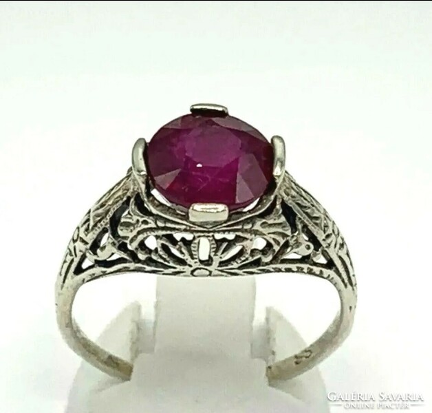 Csodaszép rubin drágaköves    ezüst /925/ gyűrű 62 méret !--új
