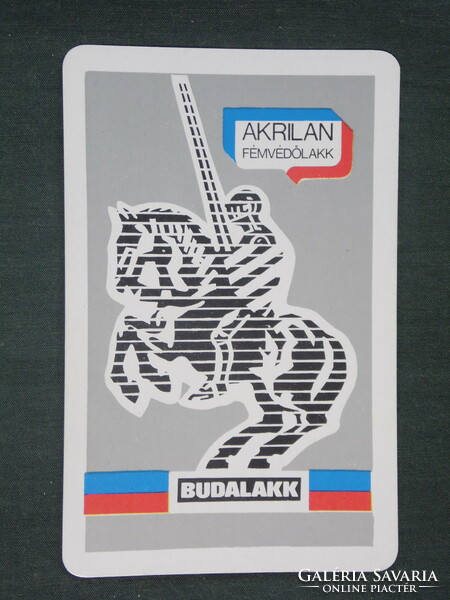Kártyanaptár, Budalakk festékgyár,Akrilan lakk,grafikai rajzos, páncélos lovag, katona, 1972 ,  (1)