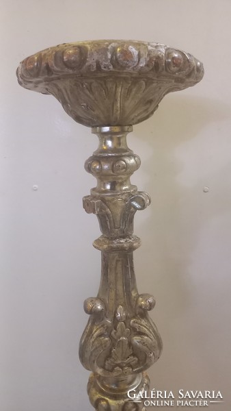 Huge baroque candle holder in sheet silver