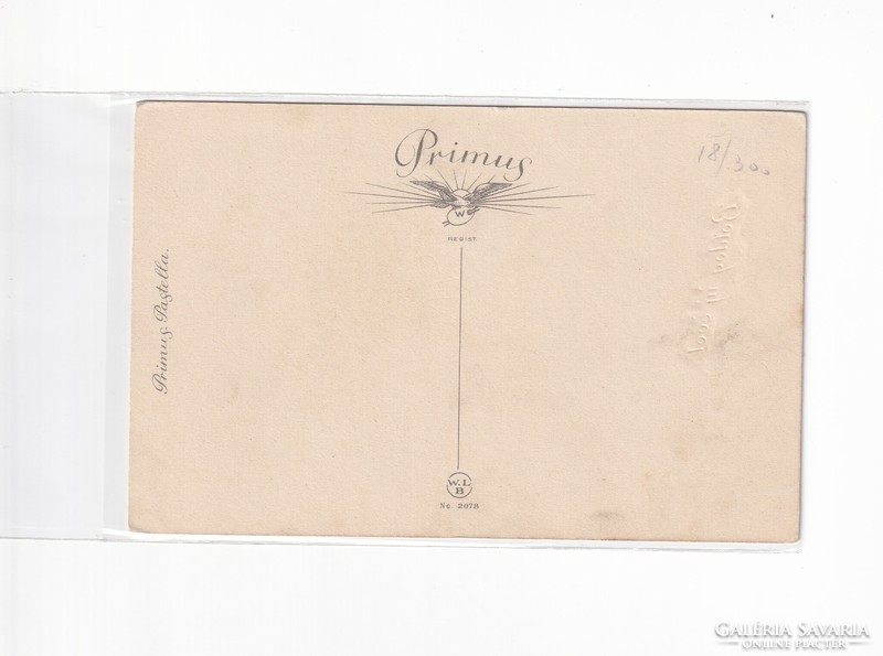 K:124 Újév antik  képeslap, "Gyönyörű Primus Pastella"  Artis: Hannes Petersen