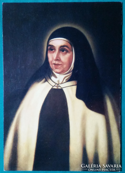 The 21st Saint - St. Thérèse of Lisieux - graphic memorial card, picture of the saint, clear postcard