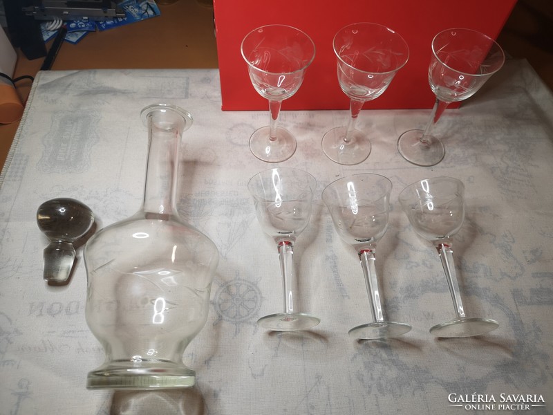 Polished glass liqueur set