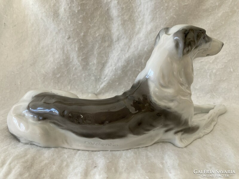 Rosenthal porcelán / fekvő agár kutya figura, szobor