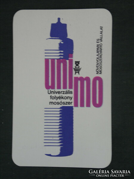 Kártyanaptár, Unimo,nővényolaj mosószergyártó vállalat,grafikai rajzos,,1972 ,  (1)