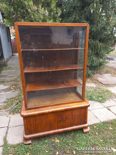 Art deco display case can be opened on two sides with a glass part.