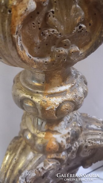 Huge baroque candle holder in sheet silver